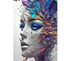 Norimpex Diamantmalerei Abstraktes Porträt einer Frau / 30x40 cm