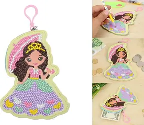 JOKOMISIADA Diamantmalerei-Geldbörse Prinzessin / Diamantmalerei / 12 Aufkleber