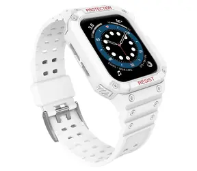 Hurtel Schutzhülle mit Armband für Apple Watch 42/44/45 mm, weiß / Hülle mit Armband / 42/44/45 mm