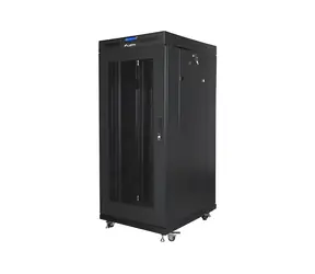Lanberg Rack 27U/600x600 schwarz / Rack-Schrank / 19" / Flach verpackt / Lochtür / LCD