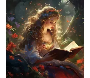 Norimpex Diamantmalerei Prinzessin mit Buch / 30x40 cm