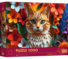 Trefl Puzzle Papierkunst: Katze / 1000 Teile / 68,3 x 48 cm / für Erwachsene