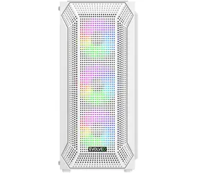Evolveo Xenonweiß / PC-Gehäuse / Midi-Tower / ATX / mATX / Mini-ITX / 4X ARGB / gehärtetes Glas