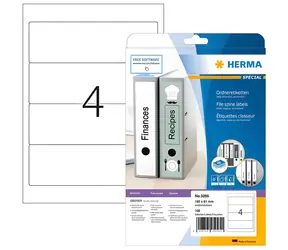 Herma -Etiketten für Ordnerrücken, weiß / Etiketten / 192 x 61 mm / 100 Stück / A4