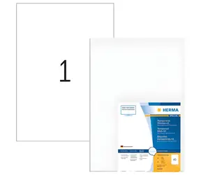 Herma Labels A3 transparente Glanzfolie / Etiketten / Laser / permanent klebend / 50 Stück