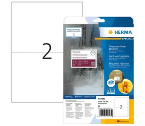 Herma langlebige Etiketten A4 210x148 mm weiß / Etiketten / Folien / 50 Stück / Permanent klebend / Wasserfest