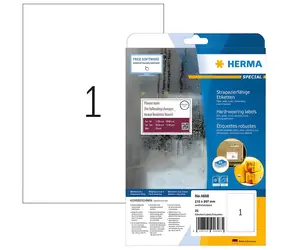 Herma Etiketten A4 210x297 mm weiß / Folie / wasserfest / laserbeschriftbar / 25 Stück