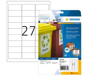 Herma Inkjet-Etiketten A4 weiß / Etiketten / wasserfest / matt / 63,5 x 29,6 mm / 270 Stück