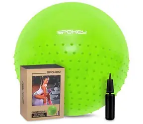 Spokey HALF FIT grün / Gymnastikball / 2-in-1-Massage / 65 cm / Pumpe inklusive