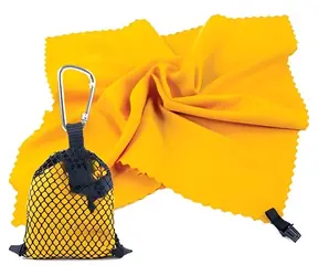 Spokey NEMO gelb / Schnelltrocknendes Handtuch / 40x40 cm / Karabiner