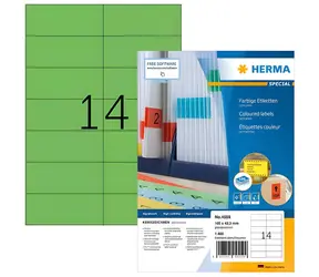 Herma Etiketten A4 grün / Etiketten / 105 x 42,3 mm / mattes Papier / 1400 Stück