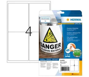 Herma Outdoor Etiketten A4, weiß matt / Etiketten / wasserfest / 99,1 x 139 mm / 40 Stück