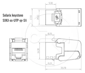 Solarix selbstschneidender Keystone-CAT6-UTP-/RJ45-Stecker / ungeschirmt / Komponentenebene / 4PPPoE