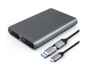 Orico Dual externes Gehäuse für 2x M.2 SATA/NVMe SSD, grau / Externes Gehäuse / USB-C 3.2 / 6 Gbit/s SATA / 10 Gbit/s NVMe