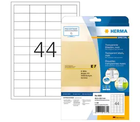 Herma Etiketten, transparent matt, A4 48,3 x 25,4 mm / Etiketten / Folie / Laser / 1100 Stück