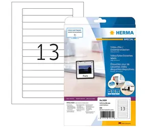 Herma Video-Etiketten A4 weiß / VHS-Kassettenetiketten / 147,3 x 20 mm / 325 Stück