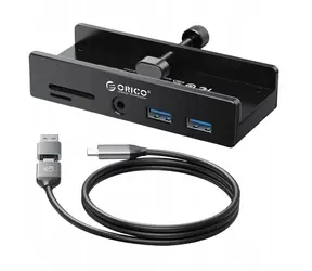 Orico MH5PMM-10-BK-BP Schwarz / USB-Hub / 2x USB-C + 2x USB-A 2.0/3.0 / SD- + microSD-Kartenleser