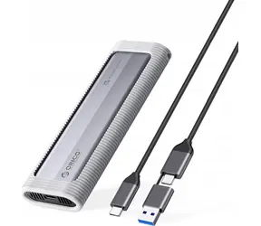 Externes Gehäuse von Orico für M.2 NVMe und NGFF SSDs, grau / Externes SSD-Gehäuse / USB-C / 6-10 Gbit/s / USB-C-USB-C/USB-A-Kabel