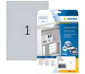 Herma Produktionsetiketten A4 210x297 mm silber / Etiketten / Folien / 25 Stück / Permanent klebend / Wasserfest
