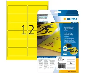 Herma Signaletiketten A4 99,1x42,3 mm gelb / Folie / wasserfest / laser / 300 Stück.