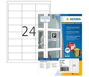 Herma Outdoor-Etikett 66x33,8 mm weiß / Etikett / wasserfest / Laser, Tinte / 1920 Stück.