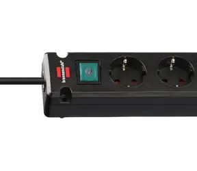 Brennenstuhl Bremounta schwarz / Verlängerungskabel / 5-fach Steckdose / 2x USB-C / 3 m / Ein-/Ausschalter