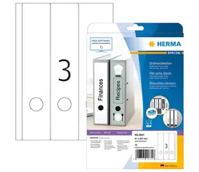 Herma Binder-Rückenetiketten weiß / Etiketten / Tintenstrahl / 61 x 297 mm / 75 Stück