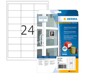 Herma wasserfeste Etiketten A4 66x33,8 mm weiß / Papier / imprägniert / laserbedruckt / 480 Stück