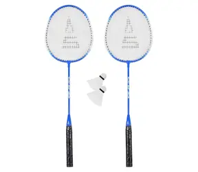 SULOV Badminton-Set, dunkelblau / 2x Schläger 24 cm / 2x Bälle / Reisetasche