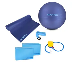 Spokey ASTEYA SET Yoga-Set / Set / Matte, 2x Block, Gurt, Gymnastikball mit Pumpe