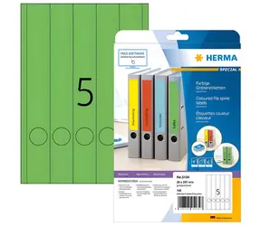 Herma Ordnerrückenetiketten grün / Etiketten / 38 x 297 mm / 100 Stück / A4