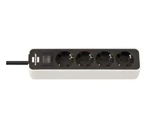 Brennenstuhl Ecolor weiß/schwarz / Verlängerungskabel / 4X 230V / 1,5 m / Ein-/Ausschalter