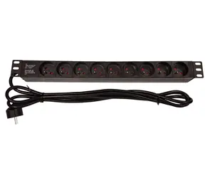 Lexi-net Verteilerkasten 9x230V / Verteilerkasten / 19" / 1HE / Kabel 3 m