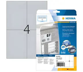 Herma Produktionsetiketten A4 105x148 mm Folie / Etiketten / 100 Stück / Silber / Permanent klebend