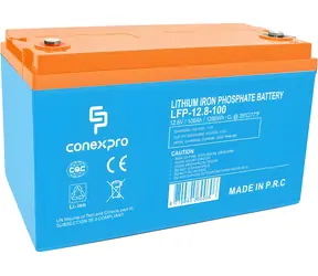 Conexpro LFP-12.8-100 / LiFePO4-Akku / 12,8 V / 100 Ah / M8 / Bluetooth