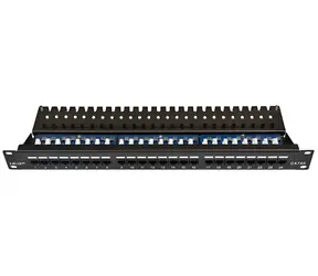 Lexi-net Patchpanel 24p schwarz / Patchpanel / Cat.5e / 24 Ports / 1 HE / Hochwertiges KRONE-Produkt