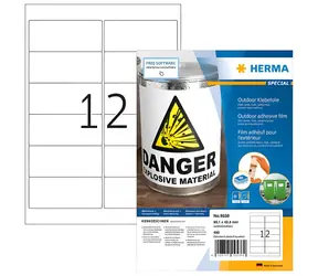 Herma Outdoor-Etiketten A4 weiß / Etiketten / wasserfest / matt / 99,1 x 42,3 mm / 480 Stück
