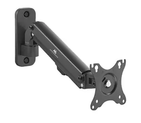 Maclean MC-458 schwarz / Monitor-Wandhalterung / 17-27 Zoll / VESA 75x75-100x100 / Tragkraft 7 kg / Gasdruckfeder