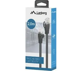 Lanberg Patchkabel CAT5E UTP schwarz 2 m (PCU5-15CC-0200-BK) / Patchkabel / RJ45-RJ45 / Fluke-geprüft