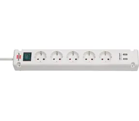 Brennenstuhl Bremounta weiß / Steckdosenleiste / 5x Steckdosen / 2x USB-A