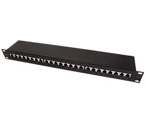 Roline Patchpanel 19" STP schwarz / Patchpanel / CAT.5E / 24 Ports / 1 HE