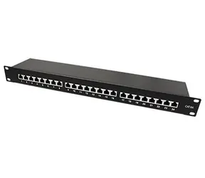 19" Value Cat.6A STP schwarz / Patchpanel / 24 Ports / RJ-45