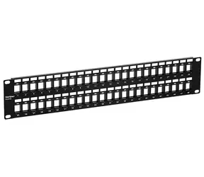 Trendnet TC-KP48 schwarz / Patchpanel für Keystone / 48 Ports / unbestückt / 2 HE / 19"