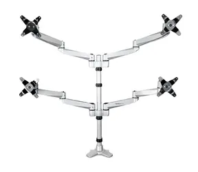 StarTech Quad-Monitorhalterung Premium Silber / Halterung für 4 Monitore / 13-27 Zoll / Tragkraft 45 kg / 360°-Drehung