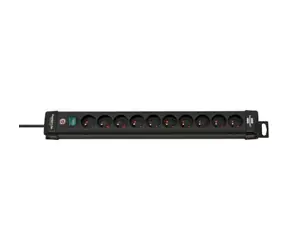 Brennenstuhl Premium-Line schwarz / Verlängerungskabel / 10 Steckdosen / 3 m / Ein-/Ausschalter