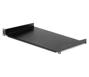StarTech 1U Serverschrank schwarz / Ablage / Stahl / Tragfähigkeit 20 kg / 482,6 x 254 x 44,5 mm
