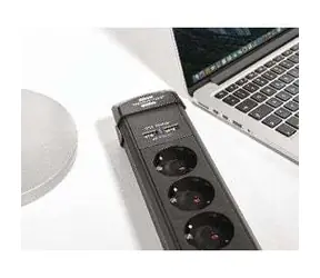 Brennenstuhl Premium-Line schwarz / Verlängerungskabel / 6 Steckdosen / 2x USB / 3 m / Ein-/Ausschalter