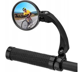 Rockbros Fahrrad-Rückspiegel rund links schwarz / Rückspiegel / Links / Schwarz