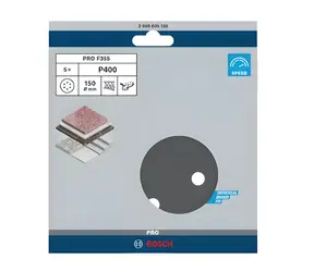 BOSCH PRO F355 / Schleifpapier P400 / Durchmesser 150 mm / 5 Stück.