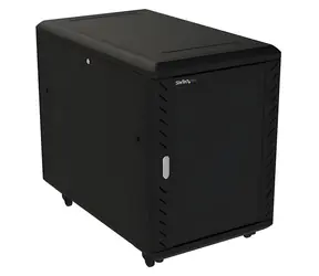 StarTech Rackschrank 15 HE schwarz / Verteilerschrank / freistehend / mit Rollen / 600 × 1000 × 796 mm / Tragfähigkeit 800 kg